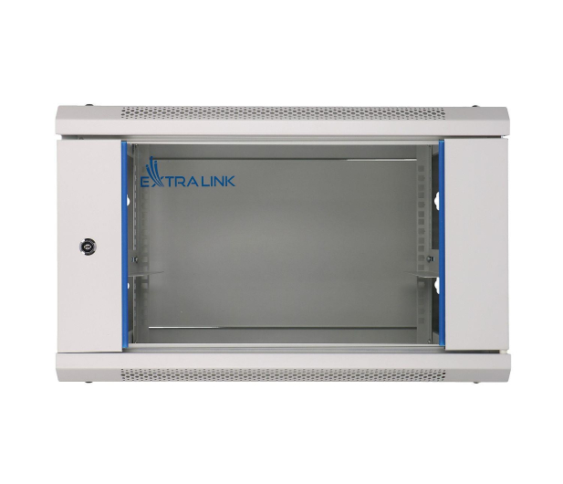 Extralink Szafka wisząca rack 6U 600x600 szara szklane drzwi EX.8567 - 484936 - zdjęcie 2